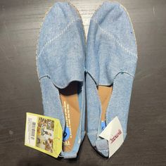 Brand New Purchased From Tjx Size 6.5 Casual Cotton Espadrilles For Spring, Casual Low-top Espadrilles For Beach, Trendy Blue Espadrilles For Spring, Casual Spring Espadrilles With Cushioned Footbed, Casual Slip-on Espadrilles For Everyday, Casual Espadrilles For Vacation, Casual Canvas Slip-on Espadrilles, Spring Casual Canvas Espadrilles, Casual Low-top Espadrilles For Vacation