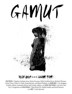 the poster for gamut, which features an image of a woman in black and white