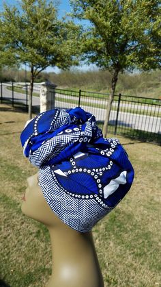 DESCRIPTION White And BlueAfrican Fabric Headwrap. This is high quality African print is 100% cotton. The edges of the Headwrap are neatly hemmed with decorative stiches. FABRIC MEASUREMENT Small Size - 11in by 54in Regular Size - 22in by 70in Extra Long Size 22in by 88in FYI - The Size on the mannequin head is a Regular Size. *If you require more than what I have listed, feel free to send me email. CARE INSTRUCTIONS:•DO NOT BLEACH•Hand wash with cold water and mild soap or Dry clean•Press with Blue One-size Headwrap For The Beach, Blue One Size Headwrap For Beach, Blue Casual Headwrap One Size, Blue Headwrap For The Beach, Blue Casual One-size Headwrap, Blue Beach Headwrap, One Size Fits Most, Blue Bohemian Headwrap One Size, Blue Headwrap For Beach, One Size Fits Most, Blue Bohemian One-size Headwrap