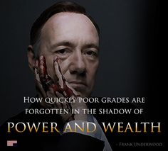 a man with his hands on his face and the words, how quickly poor trades are forgotten in the shadow of power and wealth