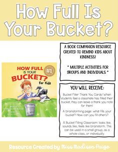 a flyer for how full is your bucket?