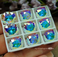 there are six different colored diamonds in the box