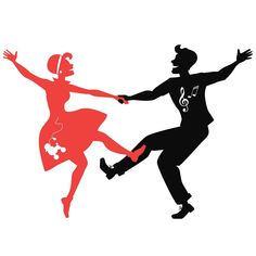 Retro 1950s Couple Dancing Fabric Panel - ineedfabric.com 1950s Couple, Rockabilly Couple, Dance Logo, Couple Dress, Swing Dance, Family Illustration, Black Silhouette, Fabric Panel