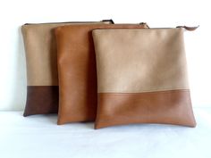 Colorblock vegan leather clutch purse - best quality vegan/faux leather clutch in chocolate brown and sandy beige. Colorblock zippered fold over clutch. *Exterior - Top - high quality medium thick vegan/faux leather in sandy beige color. - Bottom - high quality medium thick vegan/faux leather in chocolate brown . *interior - Fully lined with 100% natural cotton in sandy beige and white polka dot print * Closes with dark brown plastic zipper. Approx. measurments (unfolded): Width -11.5 inch. Heig Brown Rectangular Clutch With Zipper Closure, Rectangular Brown Clutch With Zipper Closure, Thick Vegan, Fold Over Clutch, Brown Clutch, Foldover Clutch, Custom Strap, Leather Clutch Purse, Zippered Clutch