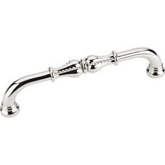 a chrome handle on a white background