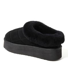 Trust us: they're as cozy as they look. With genuine shearling offering all over comfort and genuine suede providing proven indoor/outdoor durability, these clogs are a must for relaxing anytime, anywhere. Adorned with quilted details and a plush cuff, you're sure to stay cozy with these memory foam clogs. Winter Suede Lined Round Toe Clogs, Winter Clogs With Suede Lining And Round Toe, Winter Suede Clogs With Textured Footbed, Comfortable Winter Mules With Suede Lining, Winter Shearling Mules, Casual Winter Shearling Mules, Winter Clogs With Suede Lining, Winter Shearling Clogs With Cushioned Footbed, Winter Comfortable Clogs With Suede Lining