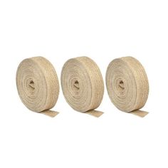 three rolls of jute tape on white background