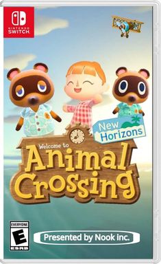 an animal crossing game on nintendo wii with the title welcome to new horizon, and two little