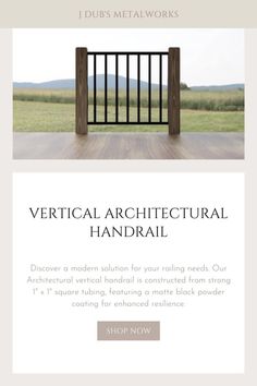 the vertical architectural handrail is shown in this ad