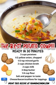 the best potato soup ready in 30 minutes