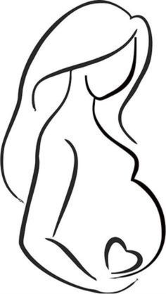 the outline of a pregnant woman's stomach