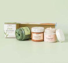 What it is: Our favorite fresh face masks have come together in the ultimate face-rejuvenation travel trio!Why you'll love it: Each of these little adorable 1 ounce jars packs a mighty punch of benefits. The kit comes ready to hydrate with Guac Star® Avocado Mask, boost radiance with Splendid Dirt® Organic Pumpkin Mud Mask, and exfoliate to smooth perfection with Pudding Apeel® Tapioca Glycolic Mask.With this mask sampler, you can be certain that your complexion will keep glowing wherever advent Face Rejuvenation, Fresh Face Mask, Avocado Mask, Fresh Skincare, Farmhouse Fresh, Turmeric Face Mask, Pumpkin Mask, Honeysuckle Flower, Bentonite Clay