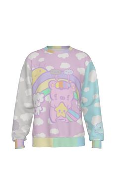 Very cute sweater that will keep warm in those cold days. Made from 100% Polyester Loose Fit Washing Instructions: Turn the garment inside out before washing. Avoid using electric washing machines or dryers. Hand washing with cold water only. Color may appear different in the photo. Thank you'ω ♥ ☆ ★ ♪ Kawaii Winter Sweatshirt With Graphic Print, Winter Kawaii Sweatshirt With Graphic Print, Kawaii Graphic Print Sweatshirt For Winter, Kawaii Winter Sweater With Cartoon Print, Winter Kawaii Cartoon Print Sweatshirt, Harajuku Crew Neck Sweater With Cartoon Print, Cute Multicolor Winter Sweatshirt, Cute Multicolor Crew Neck Sweatshirt, Cute Multicolor Long Sleeve Sweater