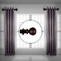 an image of a window with curtains and light coming through the window curtain rod ends