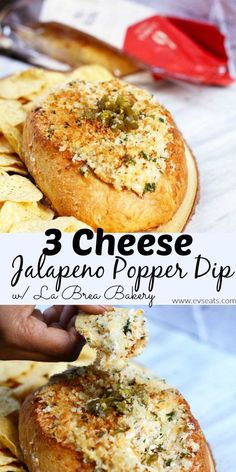 3 cheese jalapeno popper dip is the perfect appetizer for any party