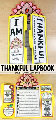 the thanksgiving lapbook is open and ready for students to use it as an activity