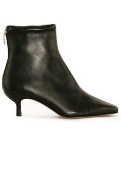 Chic Boots With Sculpted Low Heel, Chic Low Heel Boots With Sculpted Heel, Elegant Heeled Boots With Zipper Closure, Chic Heeled Boots With Zipper Closure For Formal Events, Sleek Low Heel Boots, Sleek Low Heeled Evening Boots, Sleek Low Heel Evening Boots, Sleek Low Heel Boots For Evening, Elegant Pointed Toe Heeled Boots With Zipper