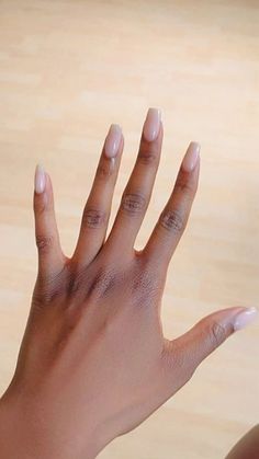 Classy Nails For Black Women, Natural Nails Polish Ideas, Earthy Nails Acrylic Simple, No Polish Manicure, Black Women Manicure, Nude Nails Black Women Dark Skin, Neutral Almond Nails Classy Black Women, Natural Nails Black Women