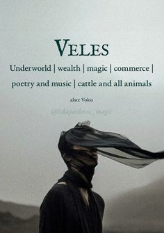 a woman with her hair blowing in the wind and an advert for veles