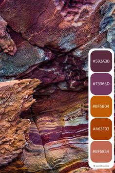 some rocks with different colors on them and the text below it reads, color palettes for