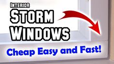 a microwave with the words storm windows on it and an arrow pointing to help easy and fast