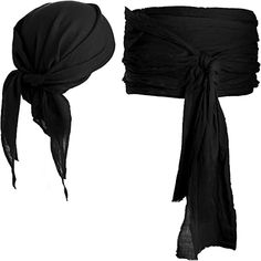 a black head scarf with a knot on it