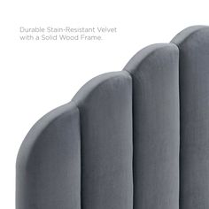 an upholstered headboard with four posts and the words durable stain - resistant velvet with a solid wood frame