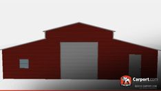 an image of a red barn with two doors