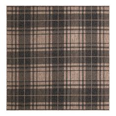 a brown and black plaid rug on a white background with an area rug underneath it