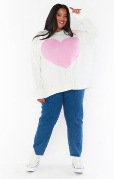 Spread the love in our Sweetheart Sweater. This sweater has a cozy feel with a heart knitted right in. Spreading love has never looked or felt better than when in the Sweetheart Sweater! Rock Chick Style, Maternity Dress Outfits, Luxe Loungewear, The Ragged Priest, Rainbow Sweater, Romper And Jacket, Ragged Priest, Bell Sleeve Sweater, Valentine's Day Outfit