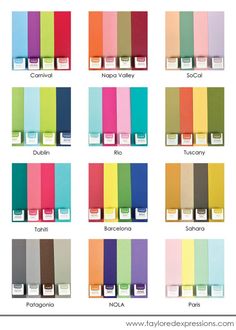 the color chart for different shades of paint