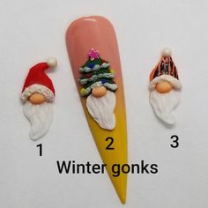 Little Gnomey Gonk gnome Dwarf Nail Art Christmas New Etsy UK Gnomes Nails, Nails Gnome, Christmas Gnome Nails, Gnome Nails, Xmas Nail Designs, Gonk Gnome, Bee Nails, Christmas Nail Art Easy, Xmas Nail Art