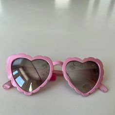 Betsey Johnson Pink Heart Sunglasses Heart-shaped Glass Sunglasses For Gift, Heart-shaped Glass Sunglasses As Gift, Pink Heart-shaped Sunglasses With Mirrored Lenses, Heart-shaped Sunglasses With Tinted Glass Lenses, Heart-shaped Glass Sunglasses With Tinted Lenses, Cute Heart-shaped Tinted Sunglasses, Heart-shaped Tinted Glass Sunglasses, Heart-shaped Sunglasses With Uv Protection As Gift, Heart-shaped Sunglasses With Tinted Lenses As Gift