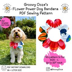 the flower power dog bandana sewing pattern is now available