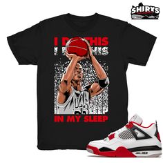 "Match Air Jordan 4 shirts to match the Retro Jordan 4 Fire Red Holiday 2020 sneaker release.  \"I Do This\" - Shirt Design by Shirts4Sneakers. * Please note that the sneaker DOES NOT come with the t-shirt. [The sneaker is only intended to show the sneaker match] * Please allow 4-5 business days for handling time. * 5.4oz - 100% Pre Shrunk Cotton - Gildan Tee * All shirts are made to order with high-quality direct to garment print. * For sizing please refer to our sizing chart. * Colors may have Retro Jordan 4, Air Jordan 4 Fire Red, Jordan 4 Fire Red, Retro 4, White Tee Shirts, Sneaker Release, Air Jordan 4, Matching Jordans, Red Shirt