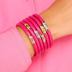 BuDhaGirl's Epic Pink Three Kings Bangles are a bold and unforgettable statement piece. The vibrant pink color is designed to turn heads and make you stand out from the crowd. These bangles are perfect for the woman who is confident, charismatic, and never afraid to express herself. Pink Bangles, Pink Panache Jewelry, Charlie 1 Horse Hat, Julie Vos Jewelry, Havana Shoes, Consuela Bags, Sorrelli Jewelry, Flat Booties, Three Kings