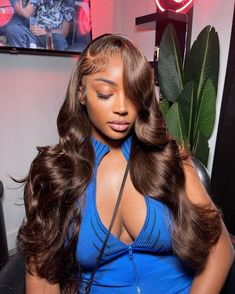 Ginger Brown Wig, Wigs Balayage, Ginger Wigs, 613 Wigs, Frontal Wig Body Wave, Chocolate Brown Hair, Hairstyle Trends, Red Wigs