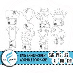 baby announcement svg and png clip art