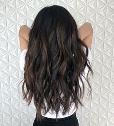 Brown Level 5 Hair, Dimension In Dark Brown Hair, Brunette To Dark Brown, Dark Brown Hair With Dark Balayage, Black Hair With Brown Dimension, Hair Balayage Brunette Lighter, Dimension On Dark Brown Hair, Dimension Highlights Dark Brown, Brown Hair Black Balayage