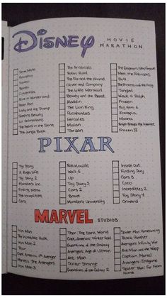 the disney pixar movie schedule is shown in this handout