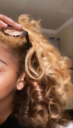 Pin on Hair wants Honey Dyed Hair, Honey Brown And Honey Blonde Hair, Honey Blonde Hair On Black Women Natural, Revenge Hair, 2024 Changes, High Ponytail Hairstyle, Aesthetic Styles, Dyed Curly Hair, Volume Curls