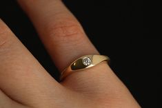 Flush Engagement Ring, Circular Engagement Rings, Small Diamond Ring, Custom Gold Rings, Thick Gold Band, Small Diamond Rings, Casual Rings, Wedding List, Oval Rings