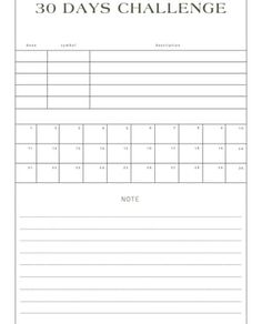 the 30 days challenge is shown in this printable calendar for students to practice their writing skills