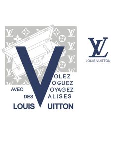 the louis vuitton logo is shown with an image of a suitcase in it