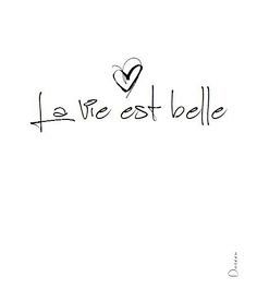 the word love is written in french on a white background