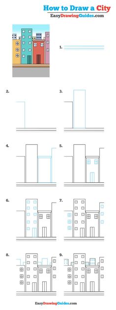 how to draw a city with buildings