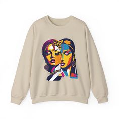 Show off your culture and roots with this beautiful desi crew neck sweat shirt! Product Details: Ideal for any situation, a unisex heavy blend crewneck sweatshirt is pure comfort. These garments are made from polyester and cotton. This combination helps designs come out looking fresh and beautiful. The collar is ribbed knit, so it retains its shape even after washing. There are no itchy side seams on these sweaters.  .: Made with a medium-heavy fabric blend of 50% cotton and 50% polyester (8.0 o Screen Print Crew Neck Top For Festivals, Festival Crew Neck Tops, Bohemian Crew Neck Sweatshirt With Relaxed Fit, Bohemian Crew Neck Relaxed Fit Sweatshirt, Bohemian Relaxed Fit Crew Neck Sweatshirt, Multicolor Crew Neck Sweatshirt With Screen Print, Desi Design, Desi Clothing, Asian Gifts