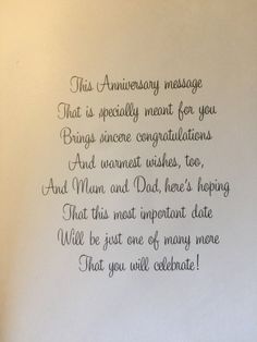 this anniversary message is written on a piece of paper