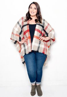 My Style Outfits, Plus Size Fall, Orange Plaid, Fall Clothing, Plus Size Clothes