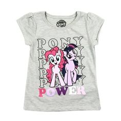 Girl's tee features Pinkie Pie and Twilight Sparkle with silver glitter stars. Tee is crewneck and tagless with cap sleeves. In heather gray. 100% cotton. Machine washable. Imported. Size: one size.  Gender: female.  Age Group: toddler. Pinkie Pie And Twilight Sparkle, Pinkie Pie And Twilight, Girl Pony, My Little Pony Party, Boys Long Sleeve Shirts, Pinkie Pie, Glitter Stars, Twilight Sparkle, Girls Tees